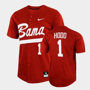 Will Hodo Roll Tide College Baseball 2022 Full-Button #1 Men Jersey - Crimson 739778-805