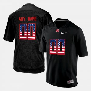 Custom The Tide Mens Replica US Flag Fashion #00 Jerseys - Black 276493-774