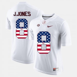 Julio Jones The Tide Alumni #8 US Flag Fashion Men Jerseys - White 843220-321