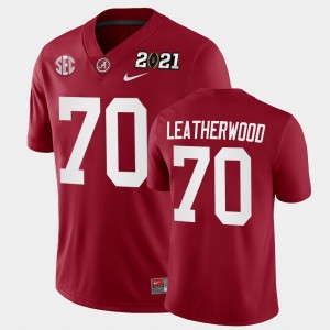Alex Leatherwood Alabama Men 2021 National Championship #70 Playoff Game Jersey - Crimson 373118-578
