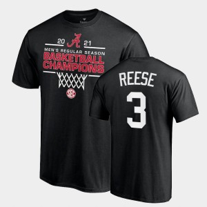 Alex Reese Alabama Crimson Tide 2021 SEC Men's Basketball Regular Season Champions Mens 2021 SEC Basketball Regular Season Champions Tee #3 T-Shirt - Black 783260-492