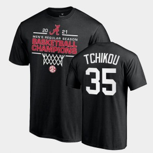 Alex Tchikou Crimson 2021 SEC Men's Basketball Regular Season Champions 2021 SEC Basketball Regular Season Champions Tee #35 Men T-Shirt - Black 608051-561