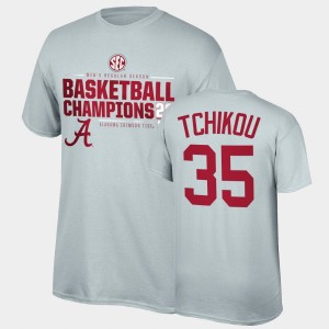 Alex Tchikou Roll Tide 2021 SEC Basketball Regular Season Champions Top of the World Tee #35 2021 SEC Men's Basketball Regular Season Champions Men T-Shirt - Gray 635562-237