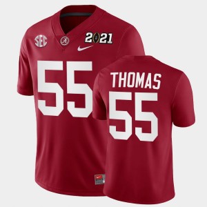 Derrick Thomas Bama Mens Playoff Game 2021 National Championship #55 Jerseys - Crimson 188900-338