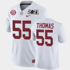Derrick Thomas Bama Men 2021 National Championship Playoff Game #55 Jerseys - White 596880-974