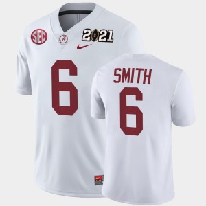 DeVonta Smith University of Alabama #6 2021 National Championship Mens Playoff Game Jerseys - White 656077-275