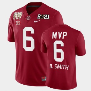 DeVonta Smith Crimson #6 3X CFP National Championship Mens MVP Jerseys - Crimson 870360-850