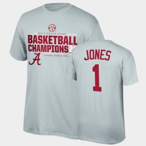 Herbert Jones Bama #1 Mens 2021 SEC Basketball Regular Season Champions Top of the World Tee 2021 SEC Men's Basketball Regular Season Champions T-Shirt - Gray 845638-769