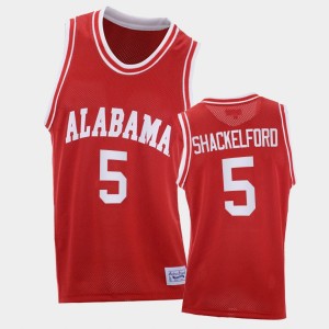 Jaden Shackelford Bama 2021 College Basketball #5 Men's Throwback Jersey - Red 938705-707
