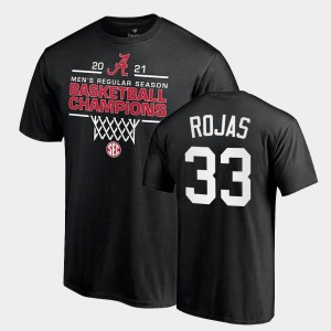 James Rojas Crimson #33 Men's 2021 SEC Men's Basketball Regular Season Champions 2021 SEC Basketball Regular Season Champions Tee T-Shirt - Black 366856-148