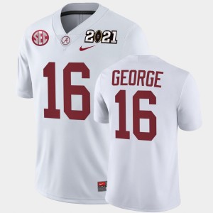 Jayden George Bama #16 2021 National Championship Playoff Game Men's Jersey - White 832787-511
