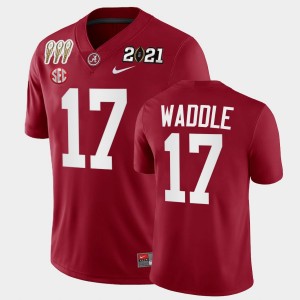 Jaylen Waddle The Tide Men's Winner 3X CFP National Championship #17 Jersey - Crimson 682872-814