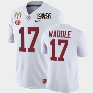 Jaylen Waddle Bama 3X CFP National Championship #17 Mens Winner Jersey - White 299409-160