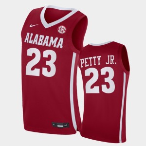 John Petty Jr. Roll Tide Men #23 Replica 2021 College Basketball Jersey - Crimson 774673-608
