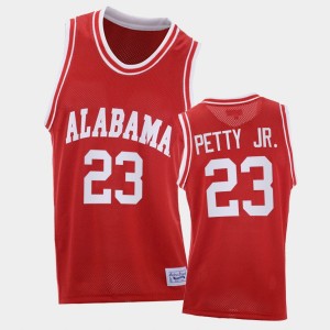 John Petty Jr. Roll Tide Men Throwback #23 2021 College Basketball Jersey - Red 517083-205