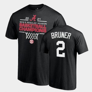 Jordan Bruner The Tide Men's 2021 SEC Basketball Regular Season Champions Tee 2021 SEC Men's Basketball Regular Season Champions #2 T-Shirt - Black 245141-919