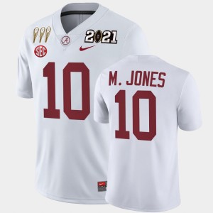 Mac Jones Alabama Crimson Tide Men 3X CFP National Championship Winner #10 Jerseys - White 785047-676