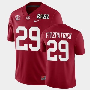 Minkah Fitzpatrick Bama Playoff Game #29 2021 National Championship Men's Jersey - Crimson 347683-921