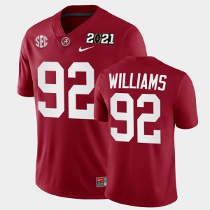 Quinnen Williams Roll Tide Mens Playoff Game #92 2021 National Championship Jerseys - Crimson 651672-605