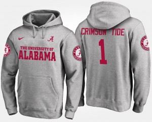 Bama No.1 #1 Name and Number Mens Hoodie - Gray 620173-659