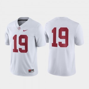 Bama Men #19 Game Jerseys - White 162391-864