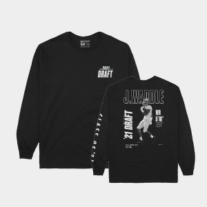 Jaylen Waddle Alabama Crimson Tide 2021 NFL Draft Player Graphic Long Sleeve Men's T-Shirt - Black 119615-487