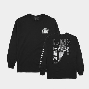 Mac Jones Roll Tide 2021 NFL Draft Mens Player Graphic Long Sleeve T-Shirt - Black 383846-984