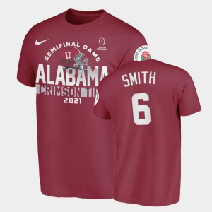 DeVonta Smith University of Alabama 2021 Rose Bowl Limited Men #6 T-Shirt - Crimson 152114-385