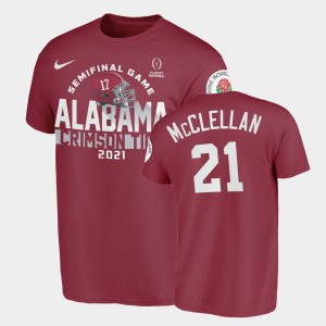 Jase McClellan Roll Tide #21 2021 Rose Bowl Mens High School T-Shirt - Crimson 854201-542