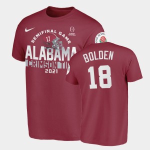 Slade Bolden Alabama Crimson Tide #18 Men Alumni 2021 Rose Bowl T-Shirt - Crimson 448839-537