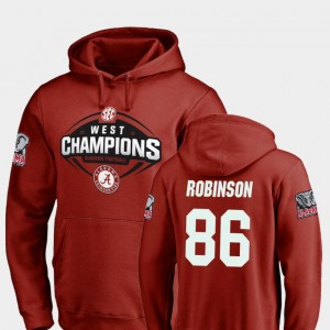 A'Shawn Robinson Bama Football #86 Mens 2018 SEC West Division Champions Hoodie - Crimson 201357-598