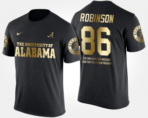 A'Shawn Robinson University of Alabama Gold Limited Mens Short Sleeve With Message #86 T-Shirt - Black 400539-728