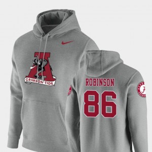 A'Shawn Robinson Bama Mens Vault Logo Club #86 Pullover Hoodie - Heathered Gray 849795-781