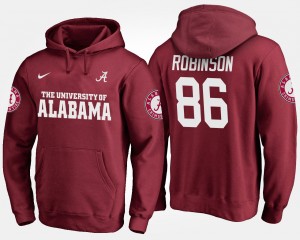 A'Shawn Robinson University of Alabama Name and Number 2025 Men #86 Hoodie - Crimson 296166-895