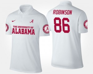 A'Shawn Robinson University of Alabama Name and Number #86 2025 Mens Polo - White 314099-778