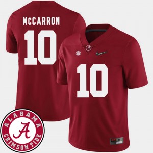 AJ McCarron Crimson 2018 SEC Patch College Football #10 Men Jerseys - Crimson 175128-330