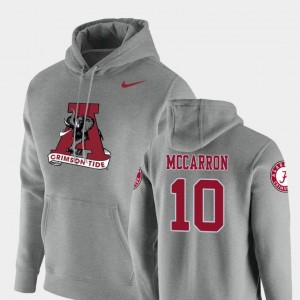 AJ McCarron Bama Vault Logo Club Men's Pullover #10 Hoodie - Heathered Gray 168521-896