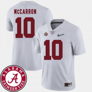 AJ McCarron Alabama Men's College Football 2018 SEC Patch #10 Jersey - White 173422-683