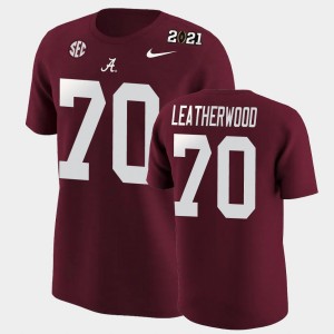 Alex Leatherwood Bama 2020 National Champions #70 Player Men's T-Shirt - Crimson 558499-983