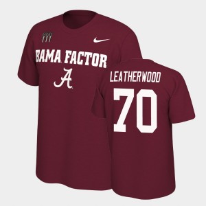 Alex Leatherwood Roll Tide Mantra #70 College Football Men's T-Shirt - Crimson 867484-592