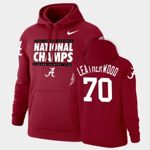 Alex Leatherwood Alabama Pullover Mens #70 2020 National Champions Hoodie - Crimson 161331-229