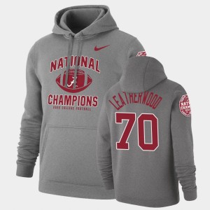 Alex Leatherwood Bama Men's Retro Pullover #70 2020 National Champions Hoodie - Heathered Gray 605528-479