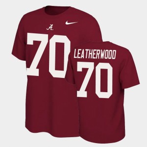 Alex Leatherwood Roll Tide #70 Name & Number Retro Mens Name and Number T-Shirt - Crimson 995001-197