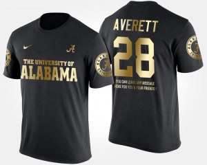 Anthony Averett Crimson Men's Gold Limited #28 Short Sleeve With Message T-Shirt - Black 632095-175