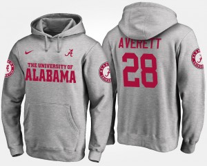 Anthony Averett Alabama Player Name and Number #28 Mens Hoodie - Gray 939082-325