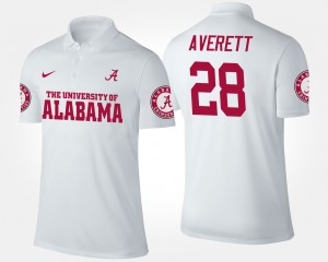 Anthony Averett University of Alabama Name and Number University #28 Men Polo - White 159073-653