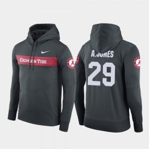 Austin Jones University of Alabama Football Performance #29 Sideline Seismic Mens Hoodie - Anthracite 436882-441