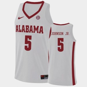 Avery Johnson Jr. Alabama #5 Men Hardwood Classics College Basketball Jersey - White 894109-963