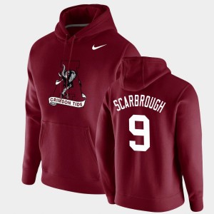 Bo Scarbrough Alabama Vintage School Logo Men Pullover #9 Hoodie - Crimson 514129-304