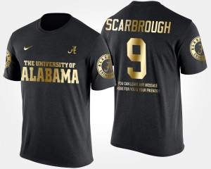 Bo Scarbrough Bama Men's Gold Limited Short Sleeve With Message #9 T-Shirt - Black 195318-699